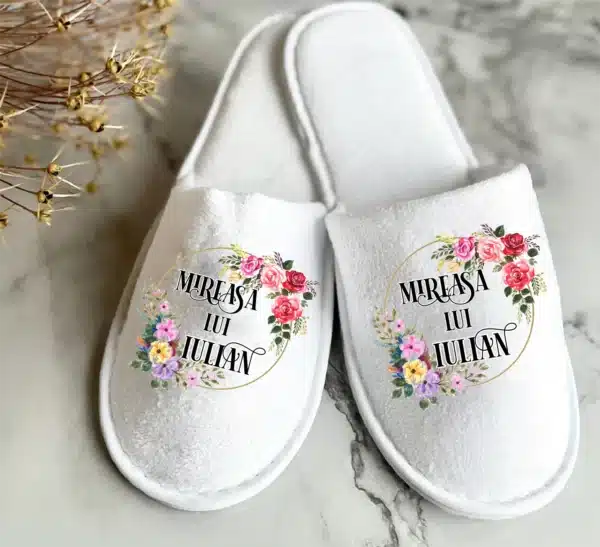 Set Halat Si Papuci Mireasa, Personalizati - imagine 3