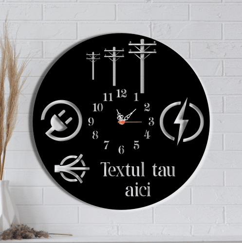 Ceas de perete personalizat, Electrician, Retele Electrice