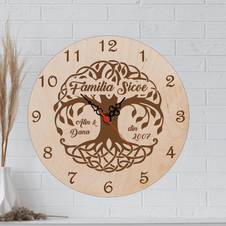 Ceas de perete personalizat, Familie Copacul Vietii