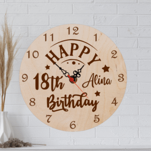 Ceas de perete personalizat, Cadou Aniversare Majorat 18 Ani