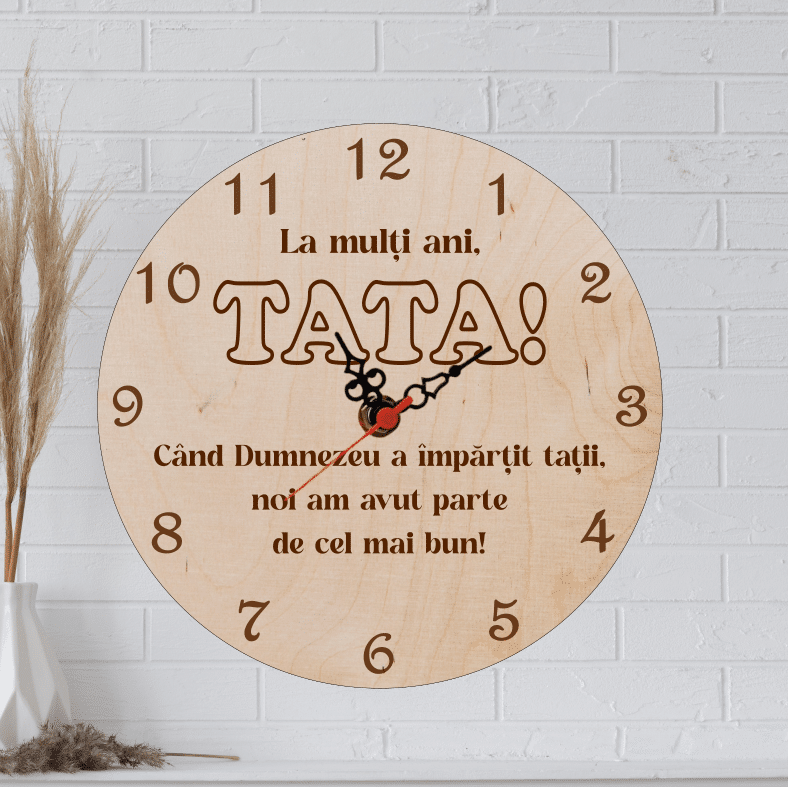 Ceas de perete personalizat, Cadou Aniversare Tata