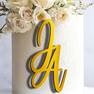 Cake Topper Nunta Minimalist, Initiale