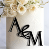 Cake Topper Nunta Minimalist, Initiale (M3)