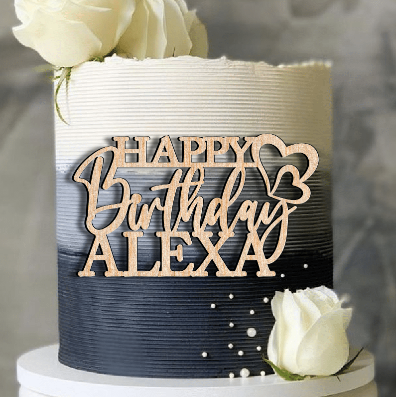 Cake Topper Aniversare Happy Birthday Nume