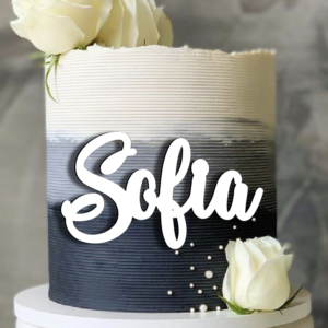 Cake Topper Minimalist Nume, Decupaj Nume Tort