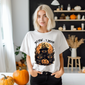 Tricou Unisex Halloween, Meow