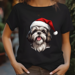 Tricou Cute Dog Christmas Hat WIN039