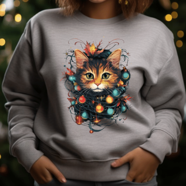 Bluza Unisex Cat Christmas Lights WIN051