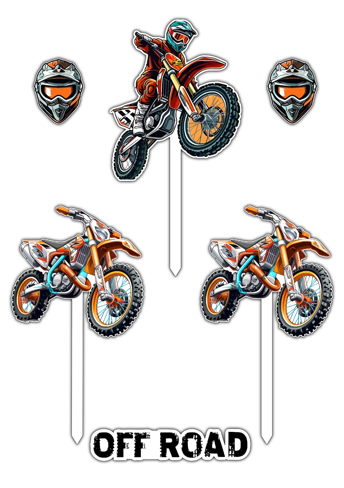 Set figurine tort, Motociclete Off Road - imagine 2