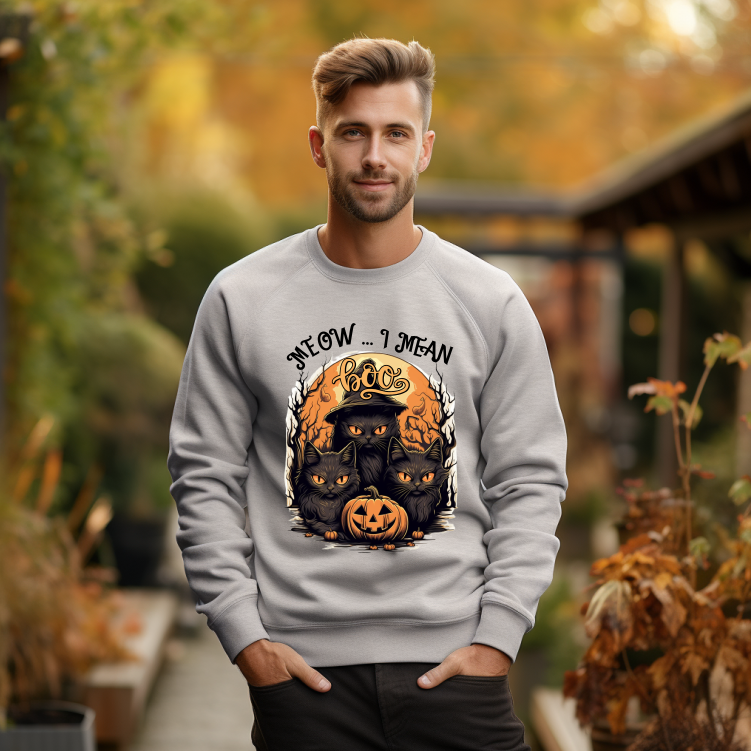 Bluza Unisex Halloween, Meow - imagine 2