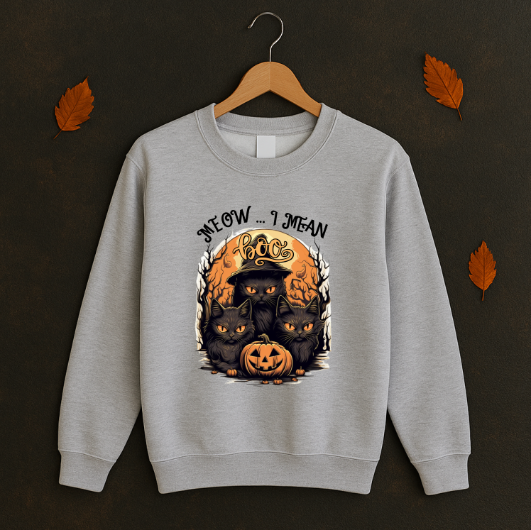 Bluza Unisex Halloween, Meow - imagine 3