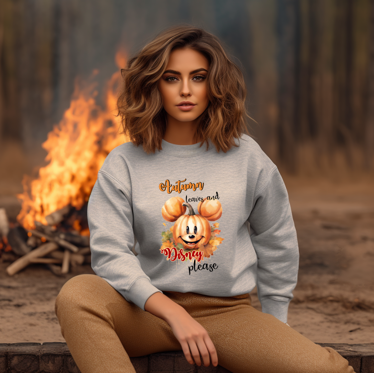 Bluza Unisex Toamna, Autumn leaves and Disney please - imagine 2