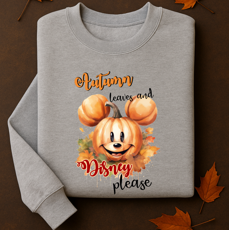 Bluza Unisex Toamna, Autumn leaves and Disney please