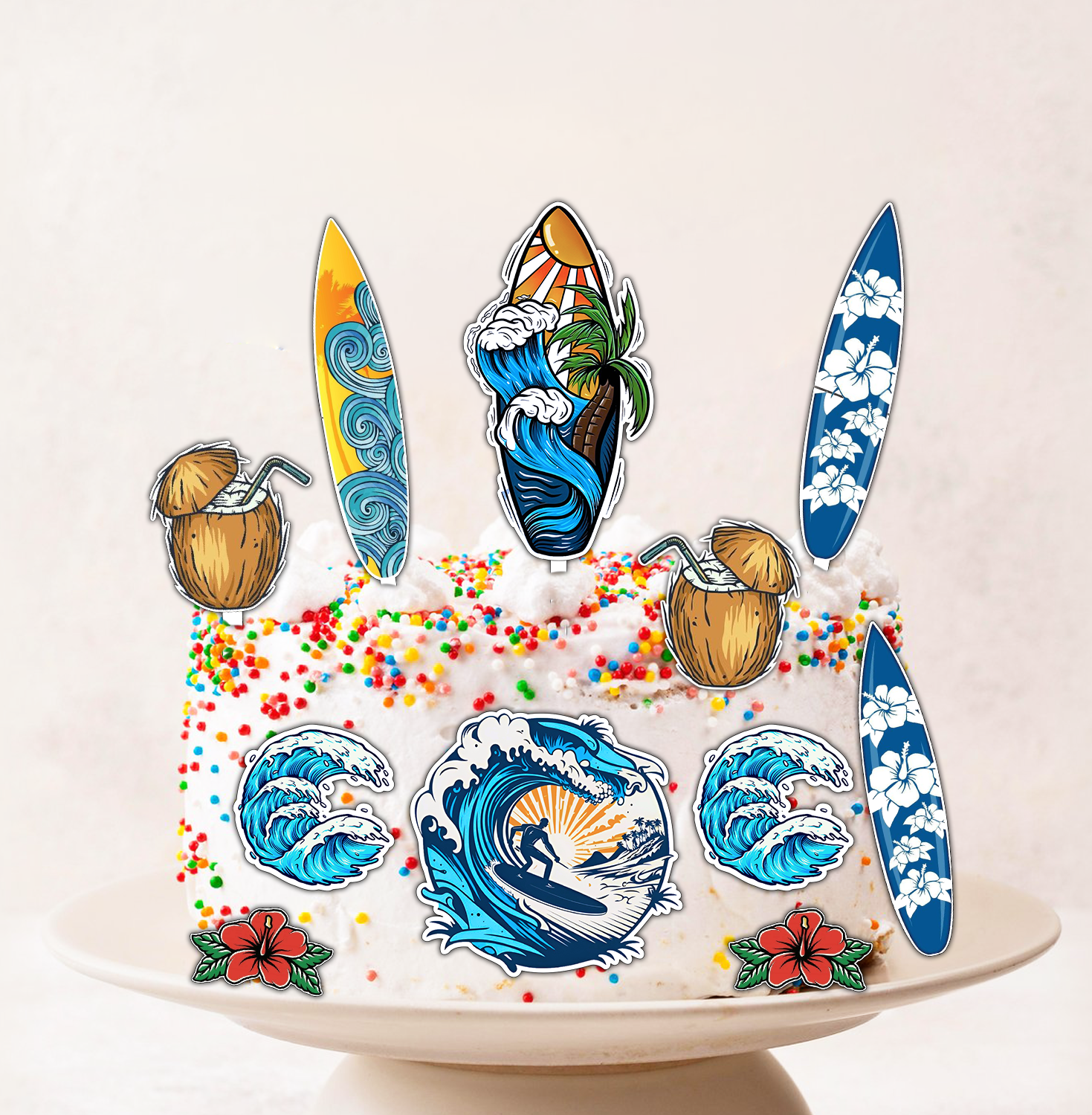 Set figurine tort, Surf