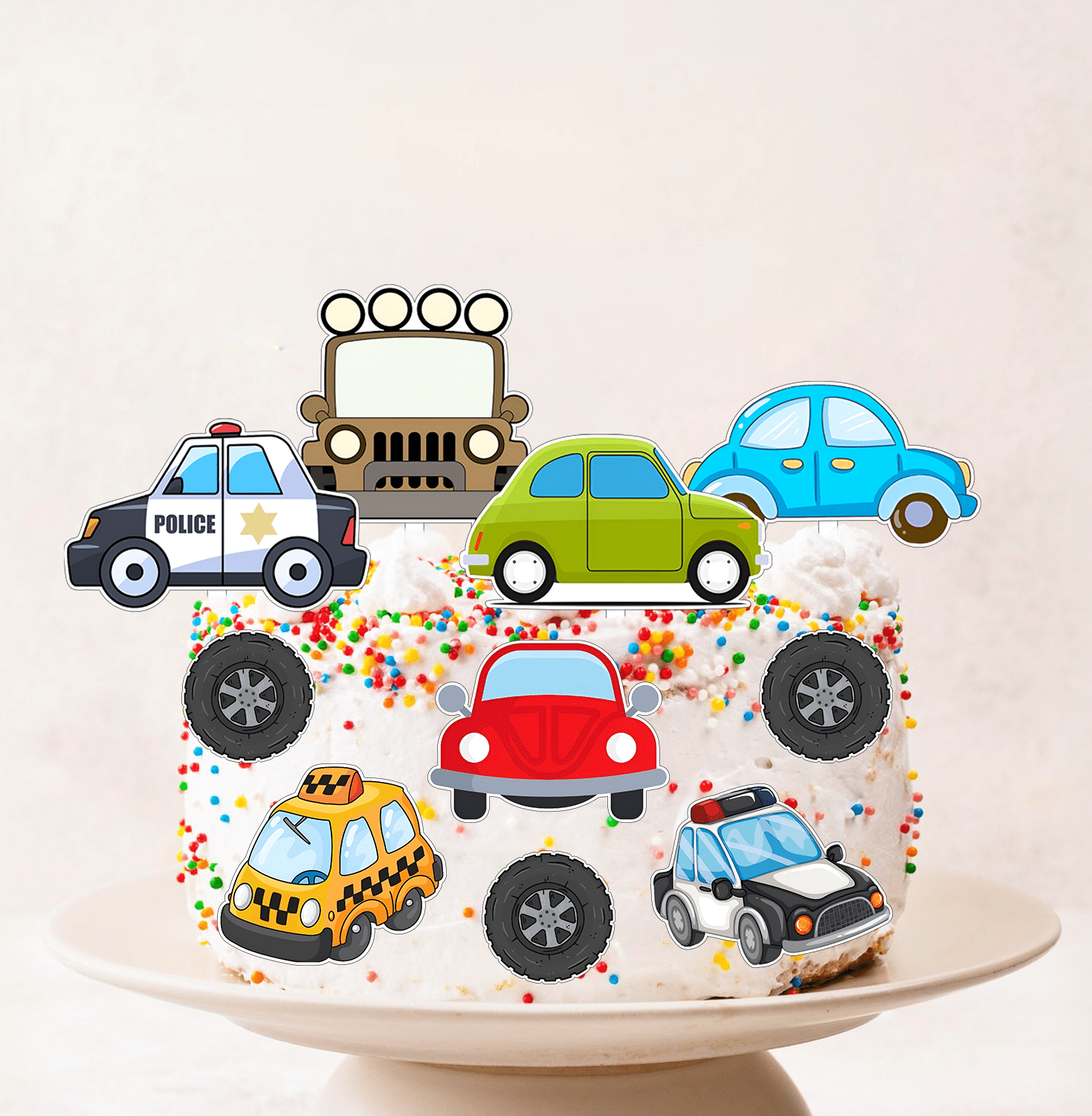 Set figurine tort, Masinute