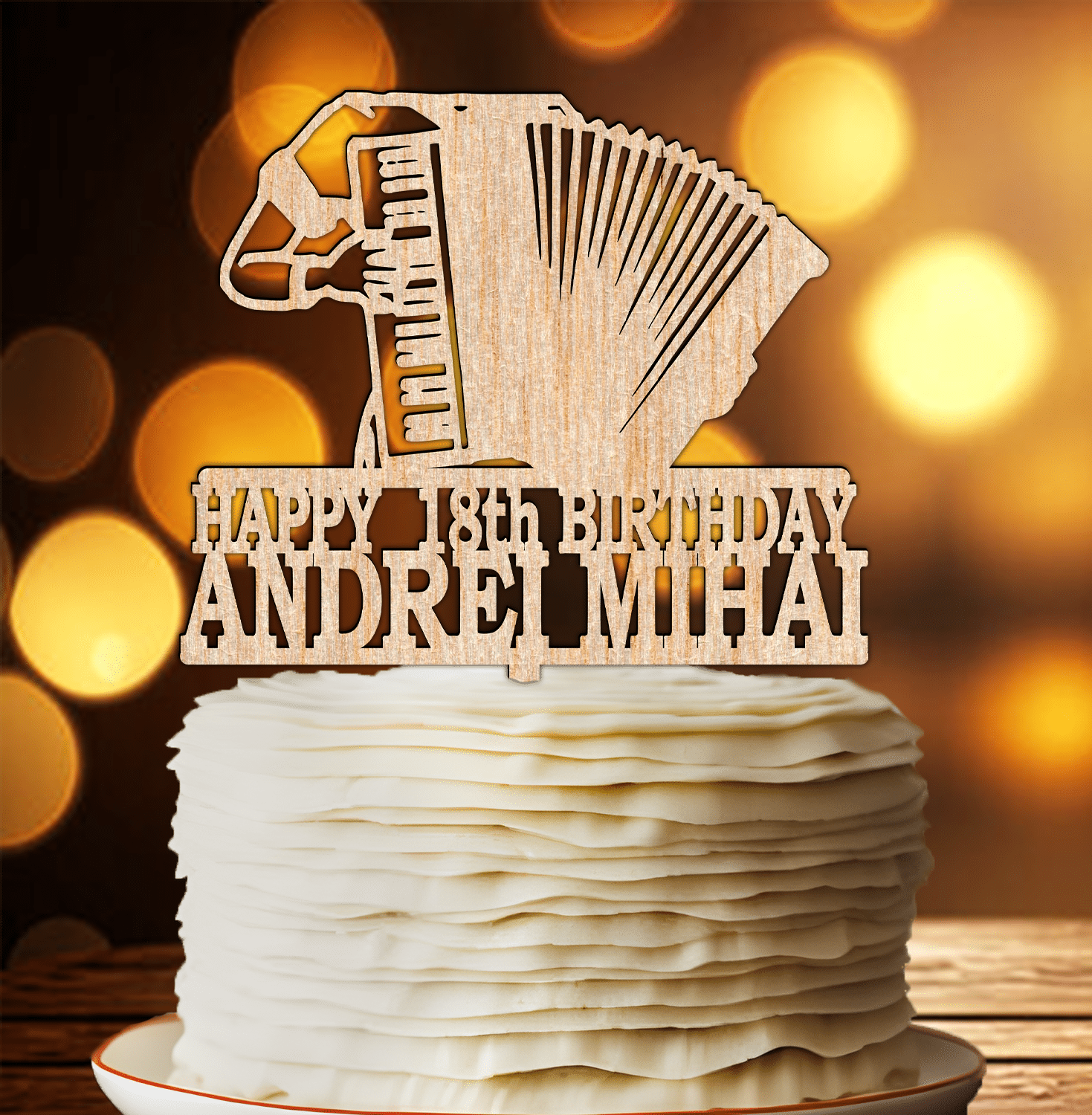 Cake Topper Aniversare, Personalizat Varsta Nume ( M2)