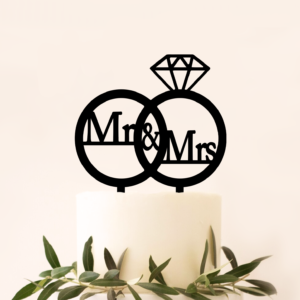 Cake Topper Nunta Inele Mr Mrs