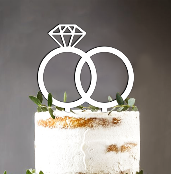 Cake Topper Nunta Inele