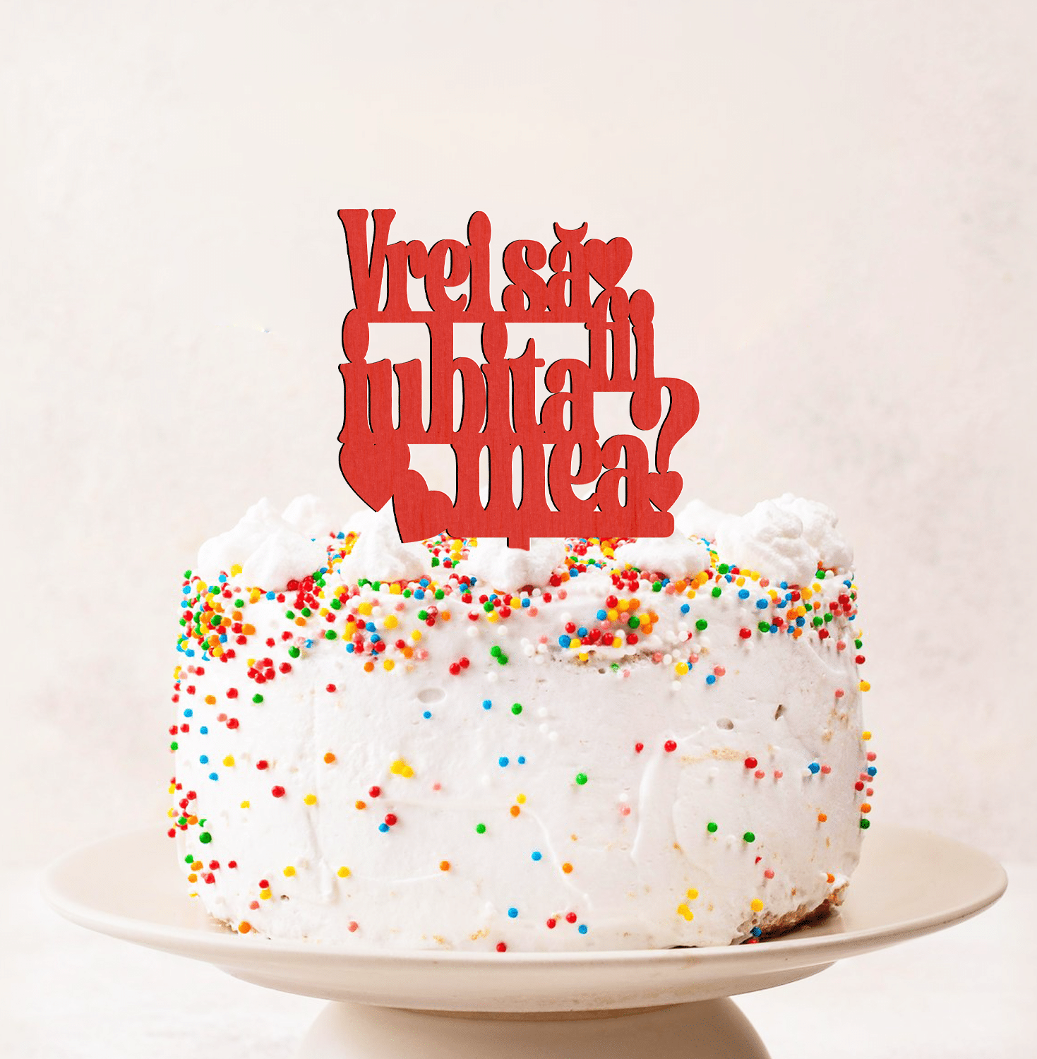 Cake Topper MINI, Vrei Sa Fii Iubita Mea?