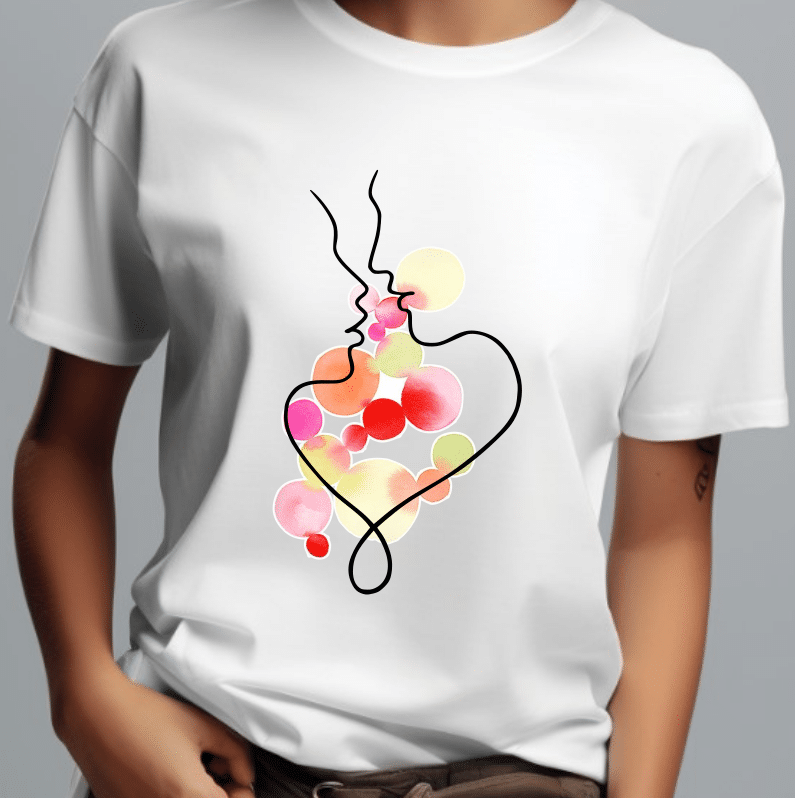 Tricou Dama Minimalist, Lovers Line Art, MIN010