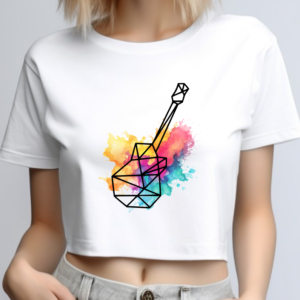 Tricou Dama, Crop Top, Geometric Guitar, MIN016