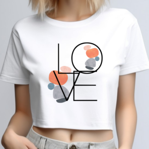 Tricou Dama, Crop Top Minimalist, LOVE, MIN006