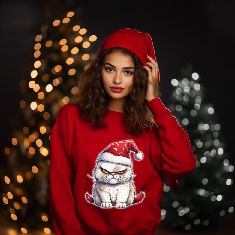Bluza Unisex Iarna, Christmas Cat