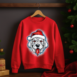 Alternative view of Bluza Unisex Iarna, Christmas Dog