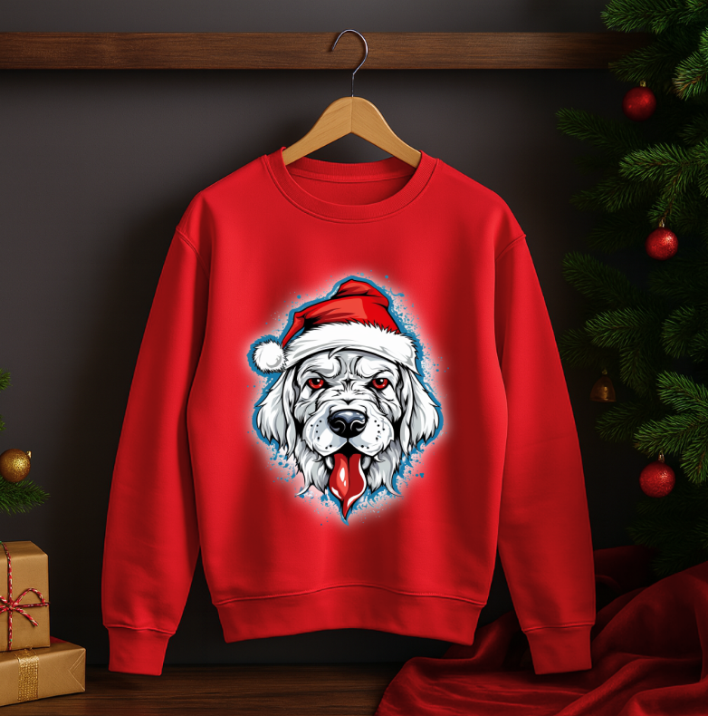 Bluza Unisex Iarna, Christmas Dog - imagine 2
