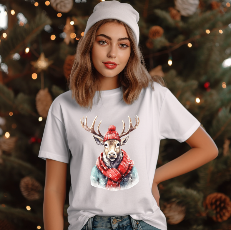 Tricou Unisex Winter Reindeer - imagine 3
