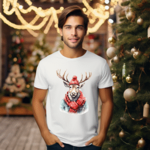 Alternative view of Tricou Unisex Winter Reindeer