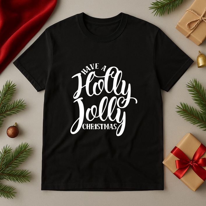 Tricou Unisex Holly Jolly Christmas - imagine 3