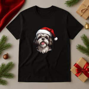 Alternative view of Tricou Unisex Cute Dog Christmas Hat