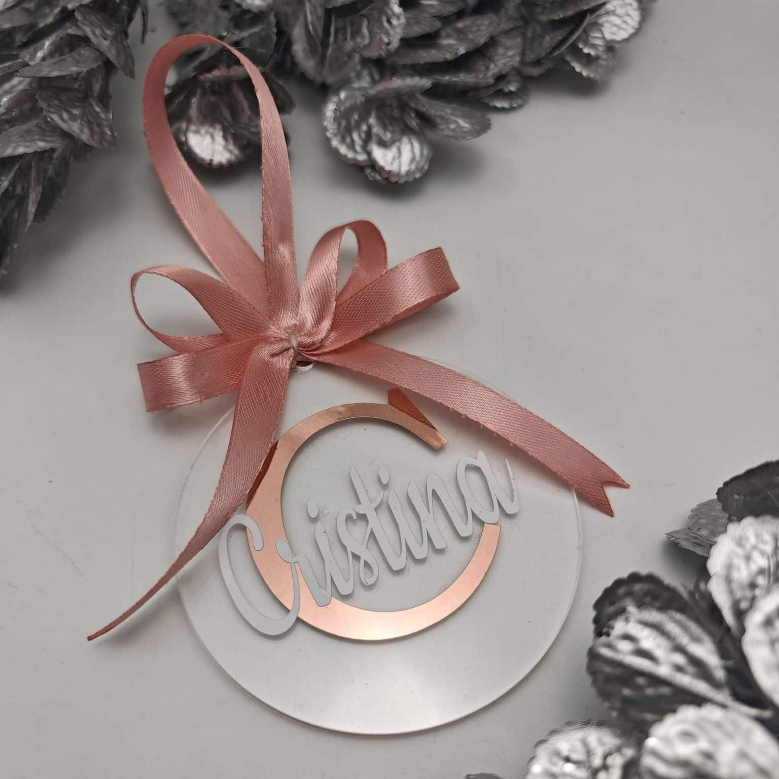 Glob golden rose personalizat nume si initiala