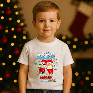 Alternative view of Tricou Copii Craciun Bluey Personalizat