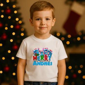 Alternative view of Tricou Copii Craciun Lilo Si Stich Personalizat