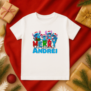 Tricou Copii Craciun Lilo Si Stich Personalizat