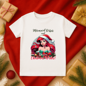 Tricou Copii Craciun Mica Sirena Personalizat
