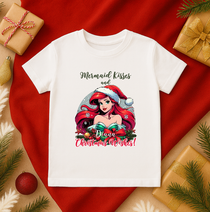 Tricou Copii Craciun Mica Sirena Personalizat