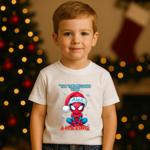 Alternative view of Tricou Copii Craciun Spider Man Personalizat