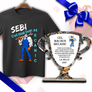 Set cadou mecanic, Tricou + Trofeu