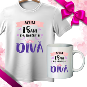 Set cadou majorat, Tricou + Cana