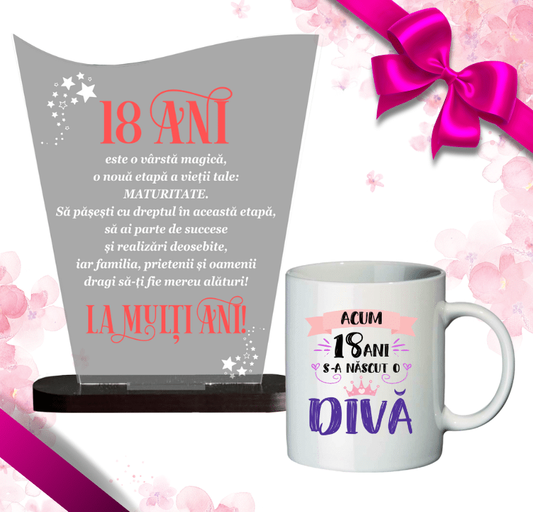 Set cadou majorat, Trofeu + Cana