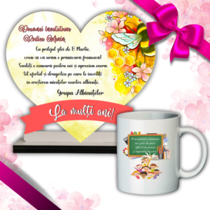 Set cadou 8 Martie Invatatoare, Trofeu + Cana