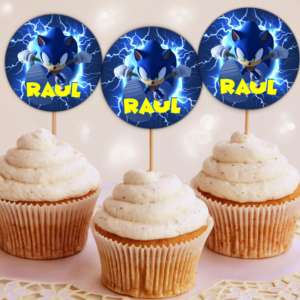 Etichete Cupcakes, Sonic, Set 35 Buc