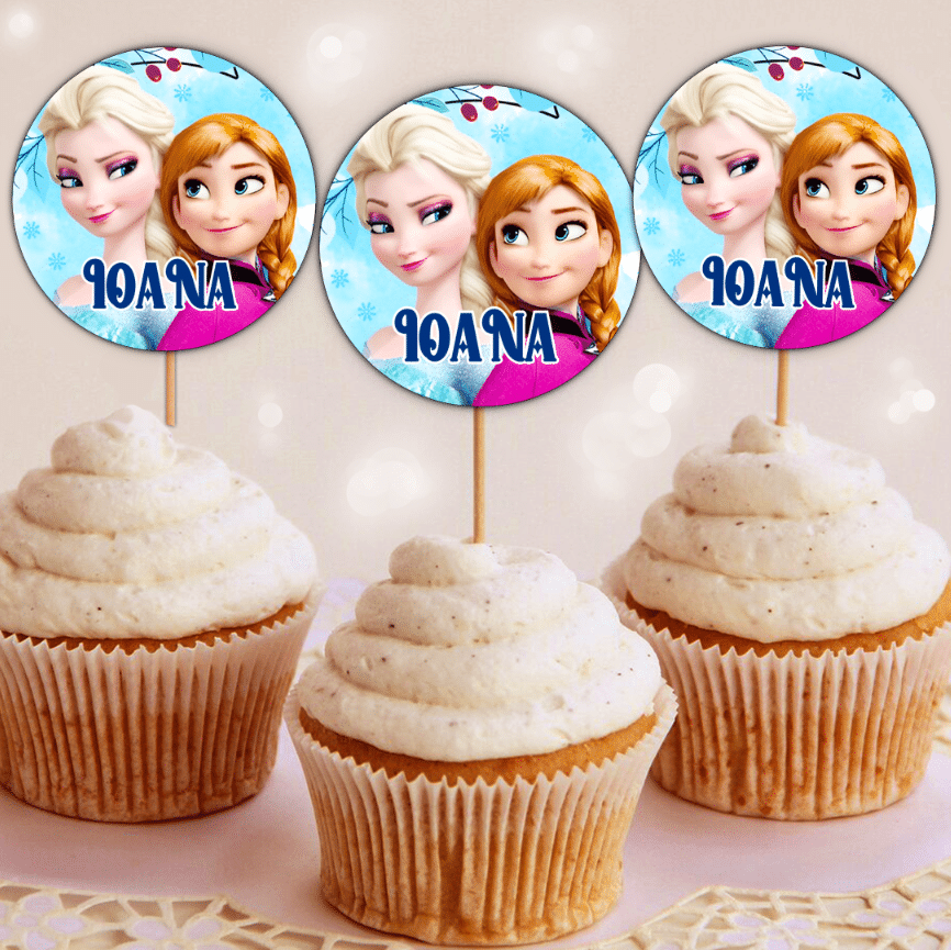 Etichete Cupcakes, Frozen, Set 35 Buc
