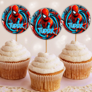 Etichete Cupcakes, Spider Man, Set 35 Buc