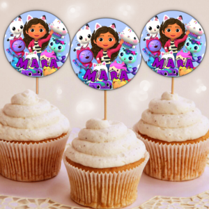 Etichete Cupcakes, Casa de Papusi a lui Gaby's, Set 35 Buc