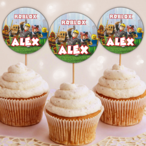 Etichete Cupcakes, Roblox, Set 35 Buc