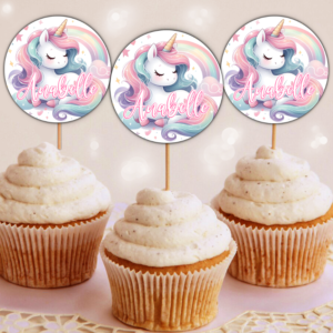 Etichete Cupcakes, Unicorn, Set 35 Buc
